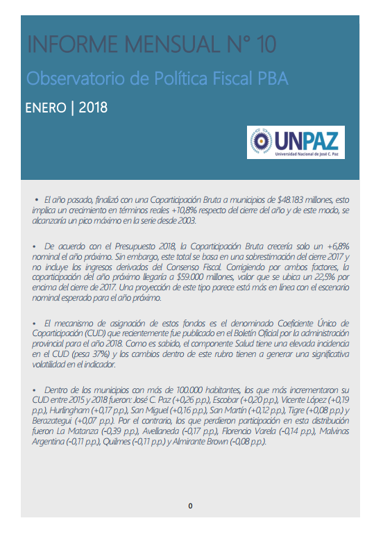 Informe Mensual Nº 10