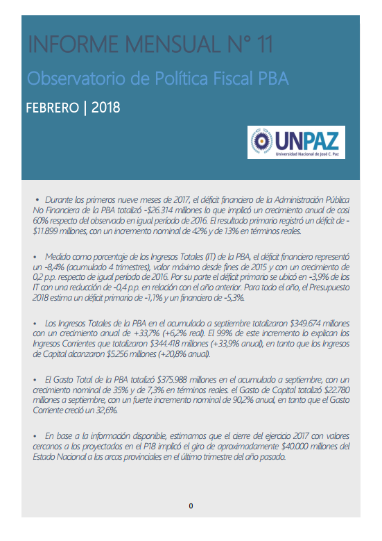 Informe Mensual Nº 11