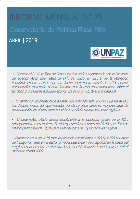 Informe Mensual Nº 25