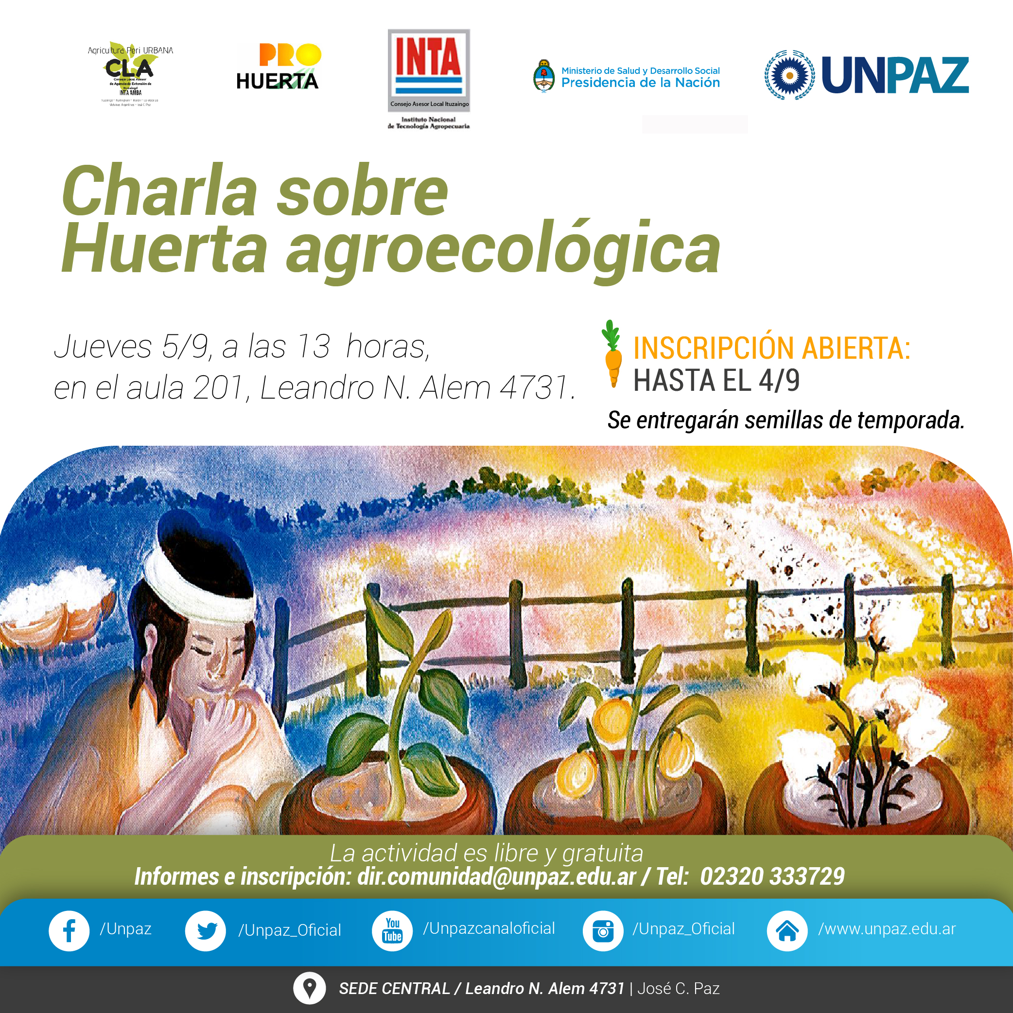 UNPAZ. Charla sobre huerta agroecológica