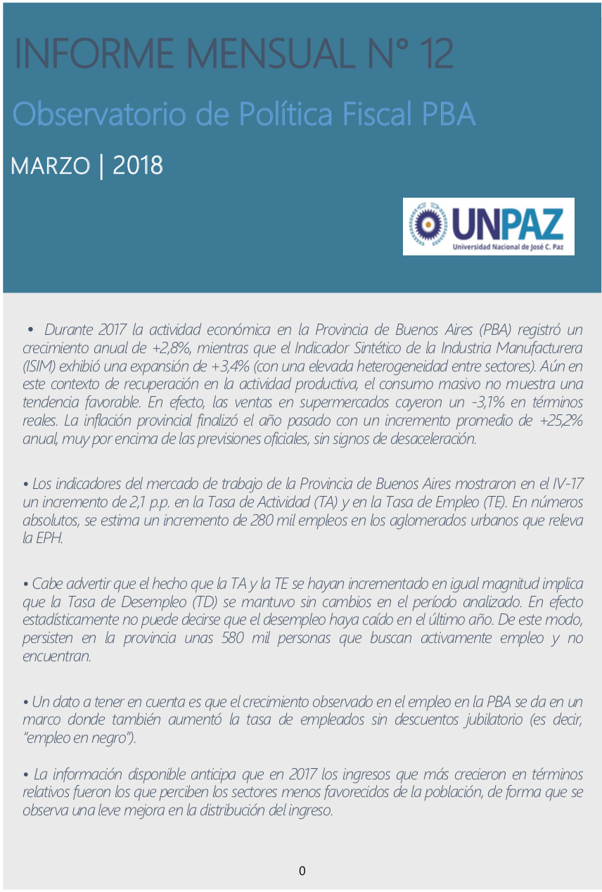 Informe Mensual Nº 12