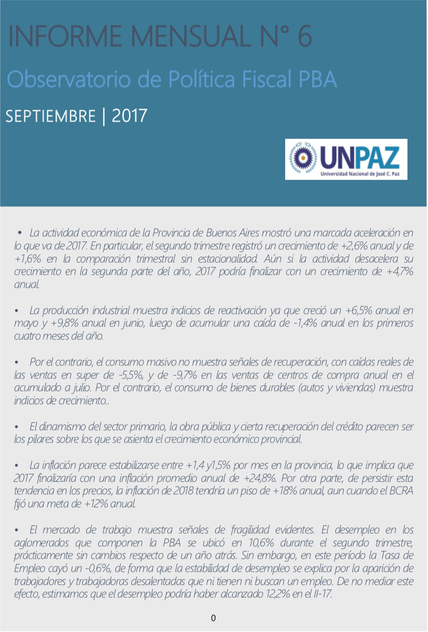 Informe Mensual Nº 6